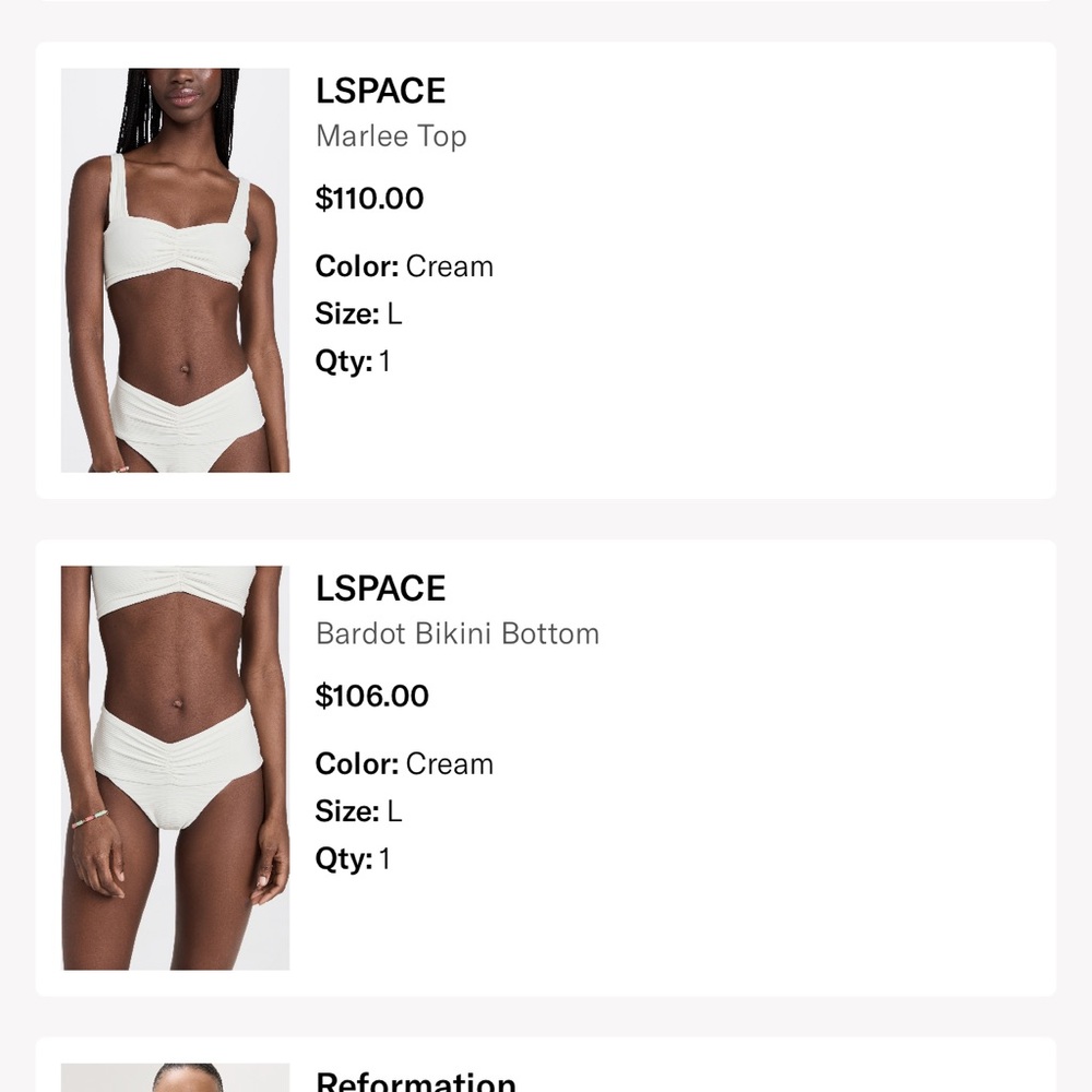 l*space Cream Ribbed Bikini Set - Picture 4 of 4